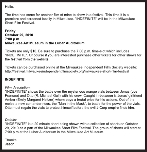 Movie premiere invitation email 2010.