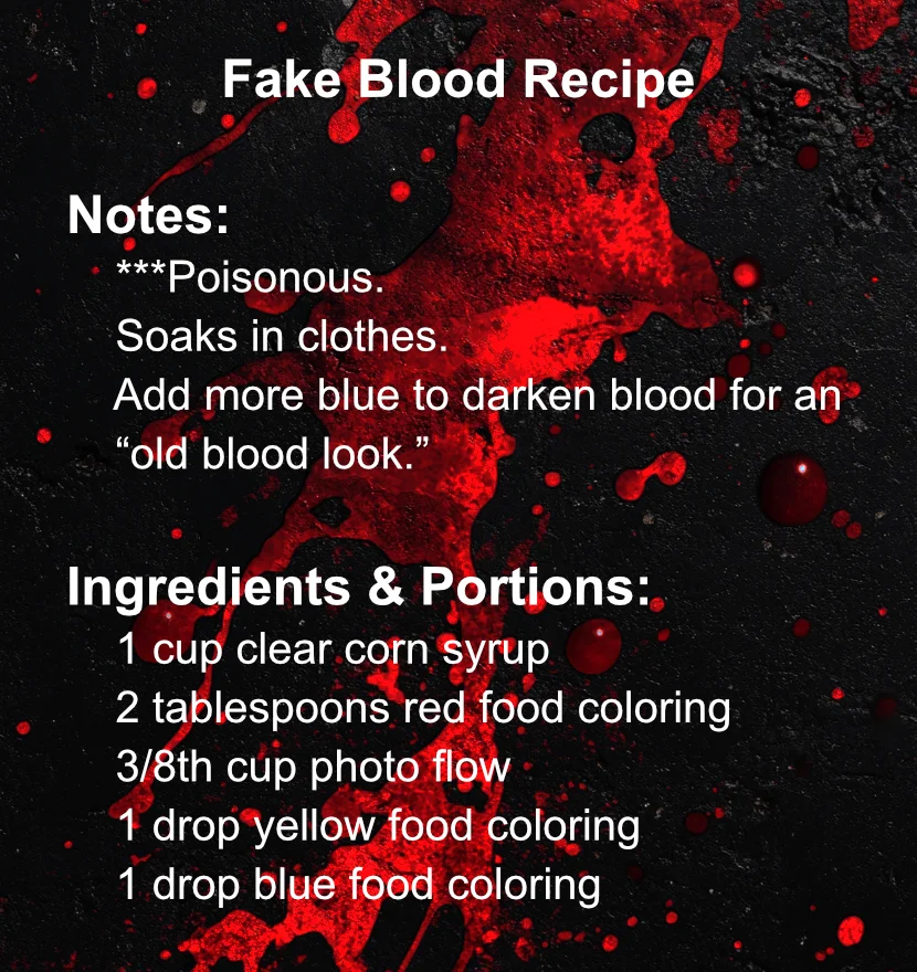 Fake blood recipe.