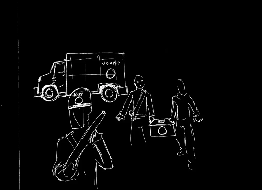 Armored truck. (version 1 sketch) (Drawn by Christopher Kuiper)