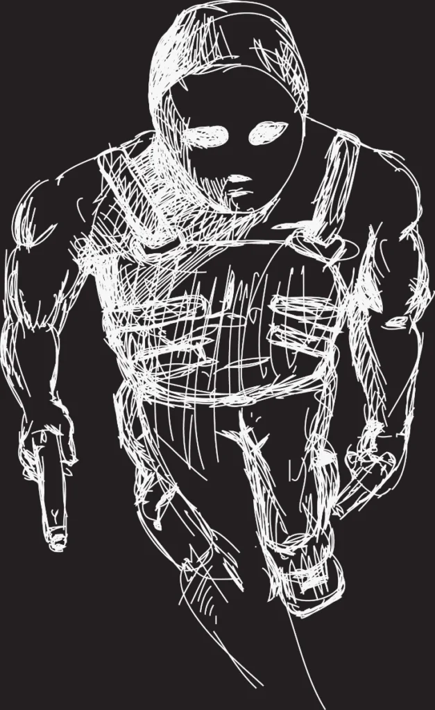 "Man in the Mask" character sketch 1.