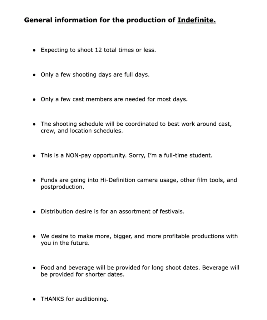 Audition-Production Information.