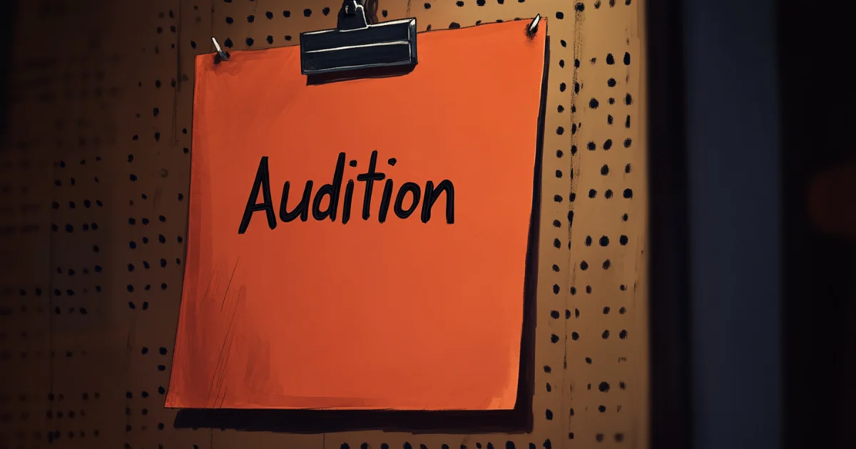 Audition notice. (digital art)