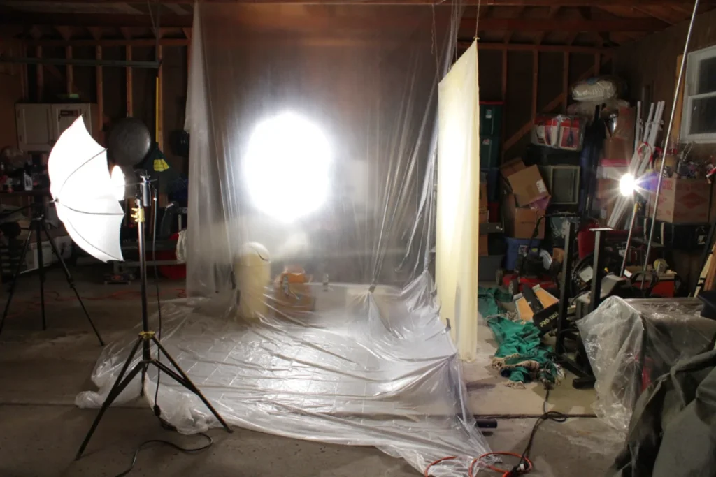 Garage blood effect setup.