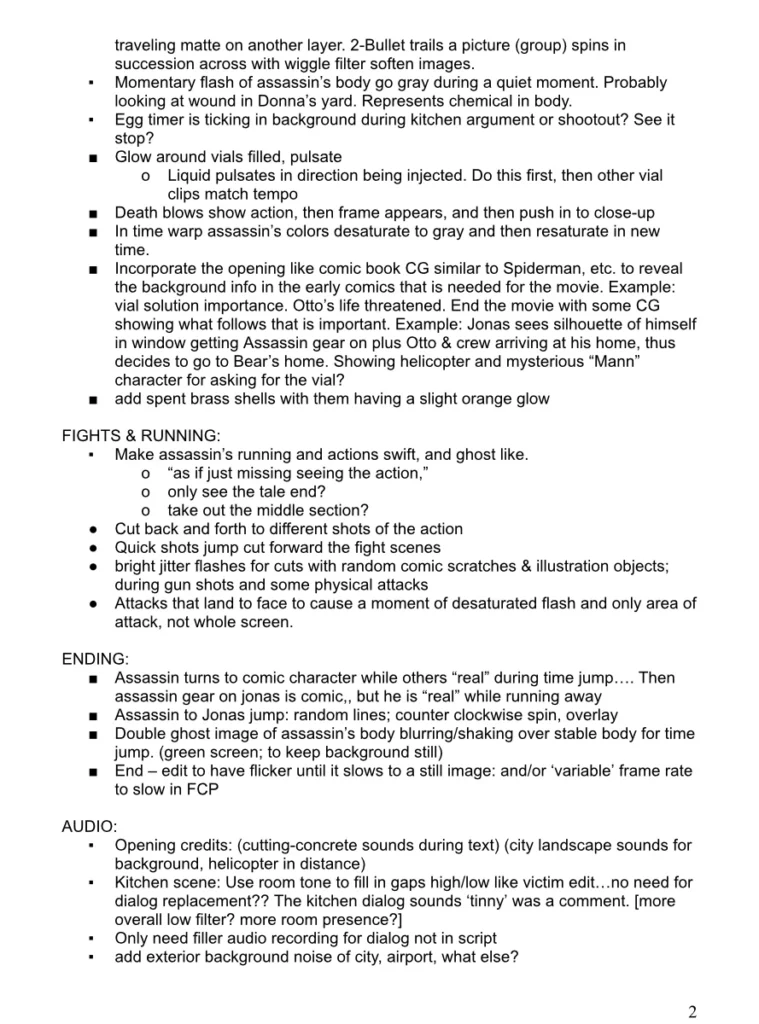 Editing notes document. (Page 2)