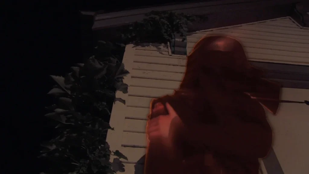 Tree backyard. Time shift effect.